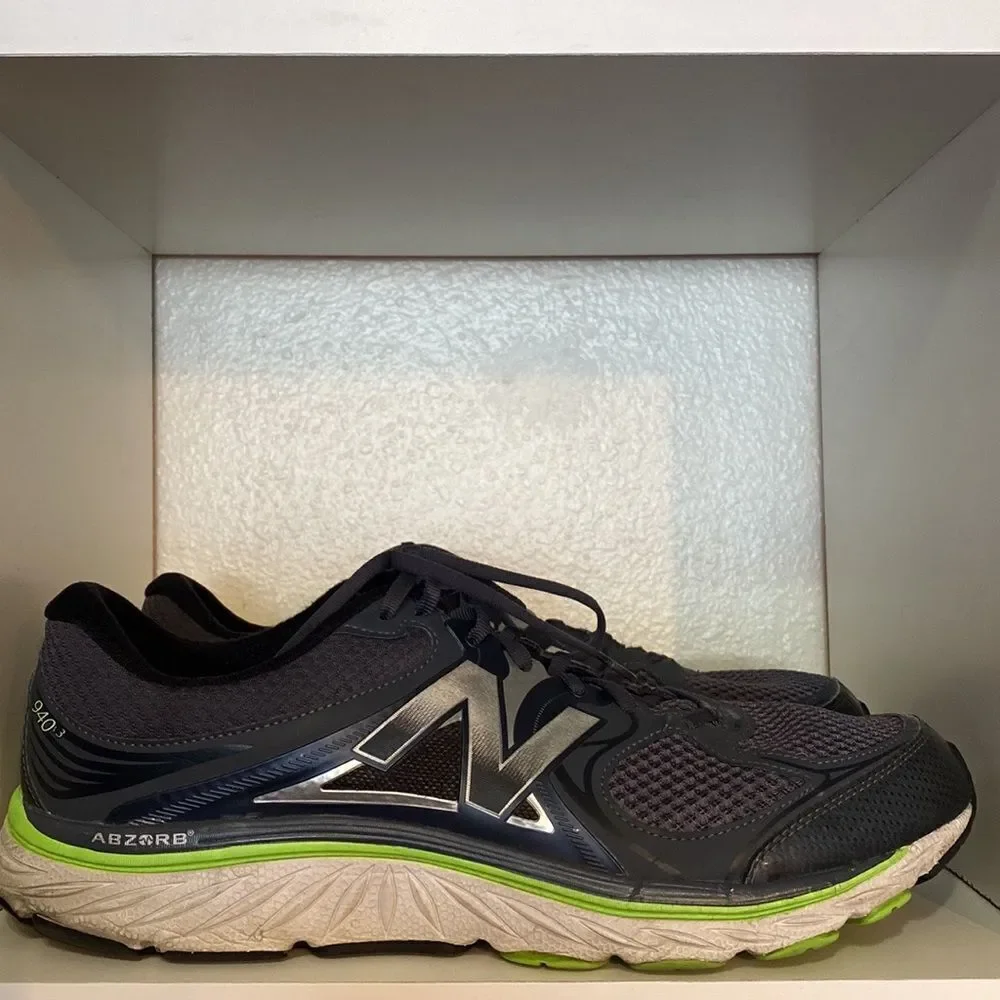 New Balance Mens 940v3 Stability Running Sneakers Athletic Size 14W Blue Gray
